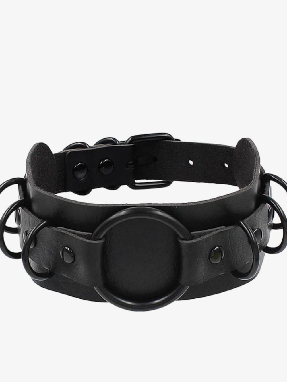 Black Punk Leather Choker Necklace